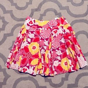 Plus size Cute spring 100% cotton pleated skirt